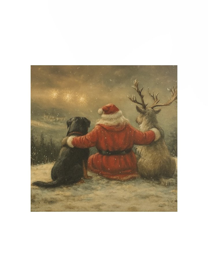 Rottweiler, Reindeer & Santa Poster product image (1)