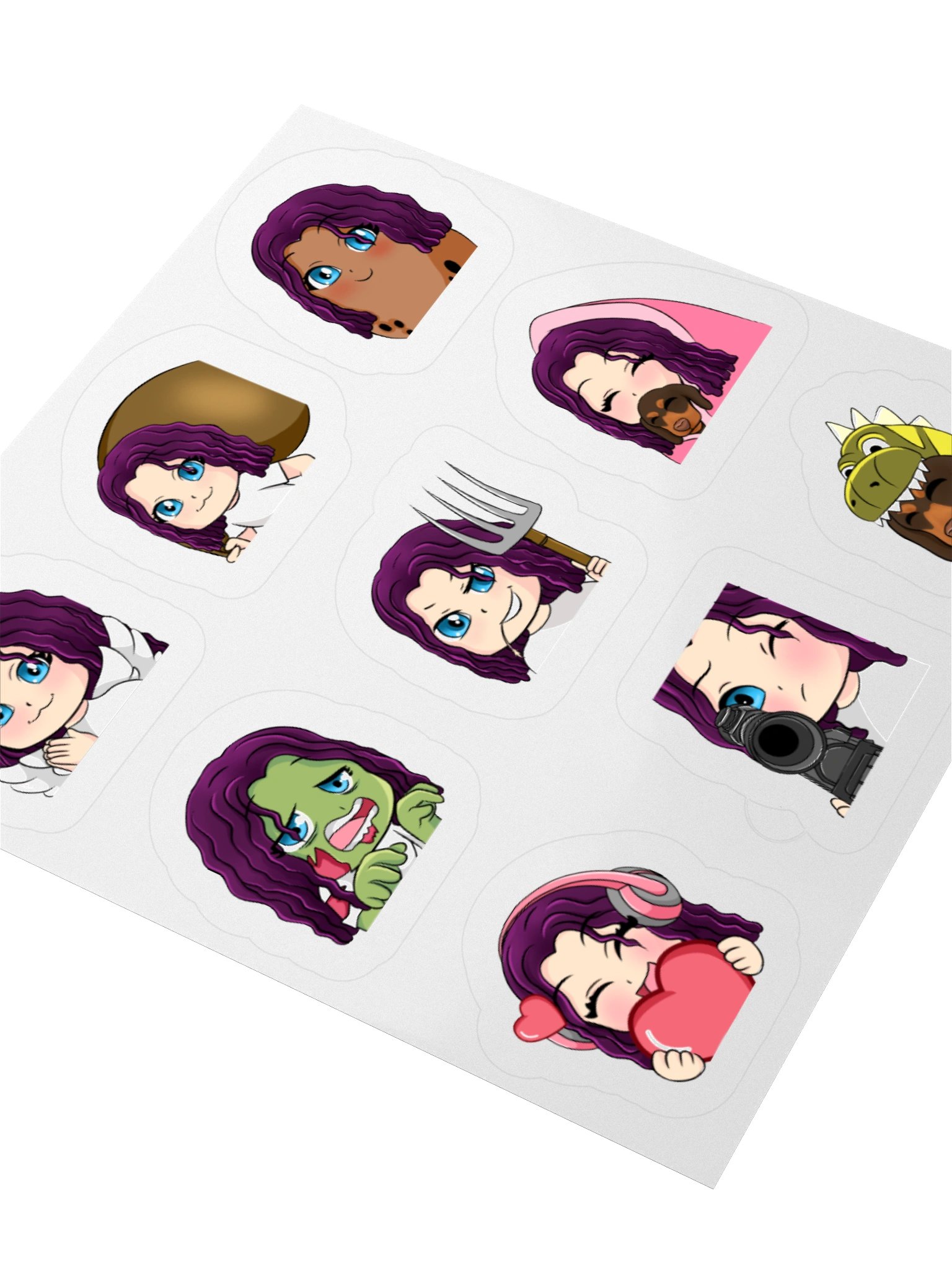 HollyRex Emotes Kiss Cut Sticker Set product image (8)
