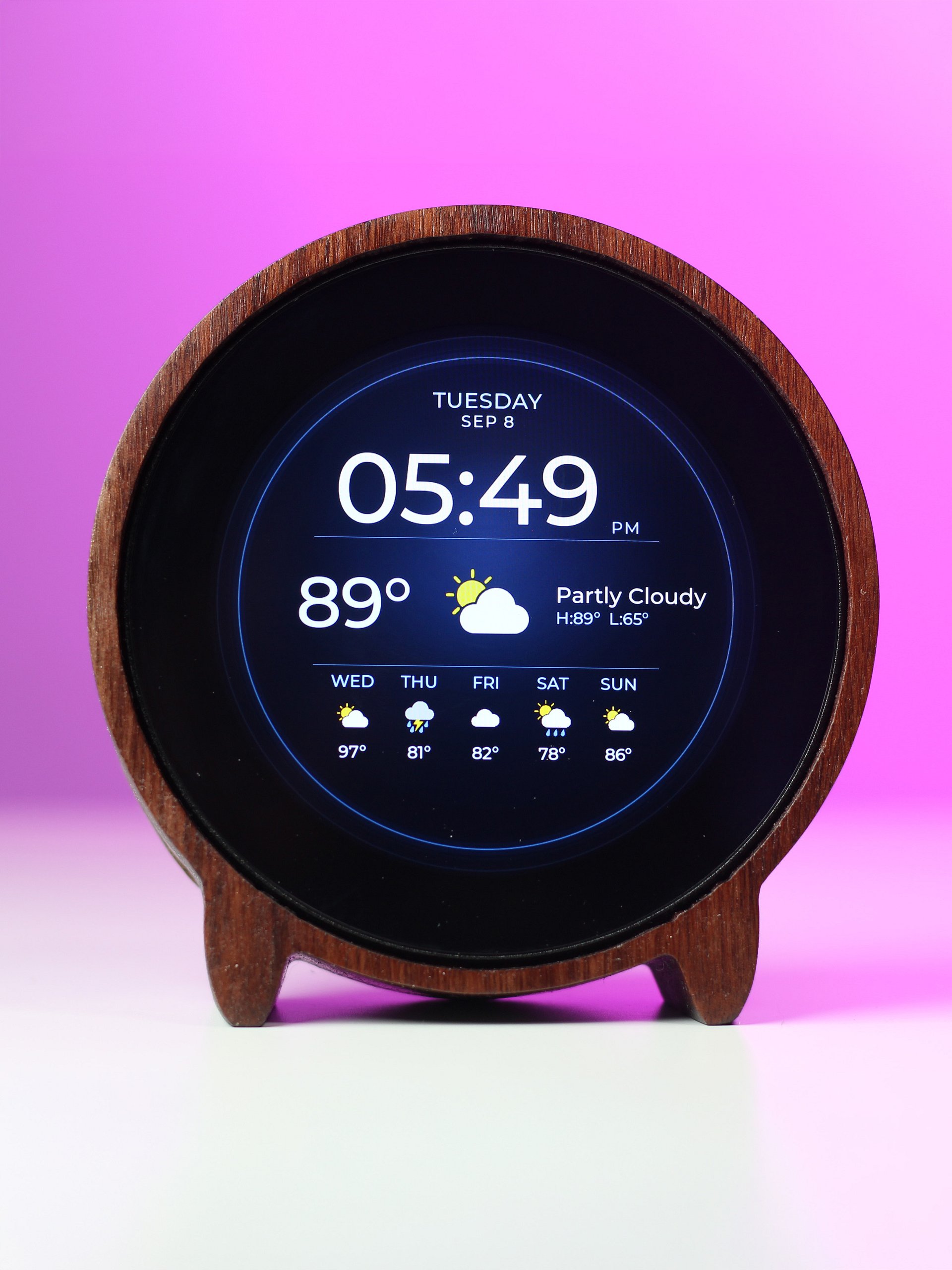 Round Weather Clock — Classic Wood product image (6)
