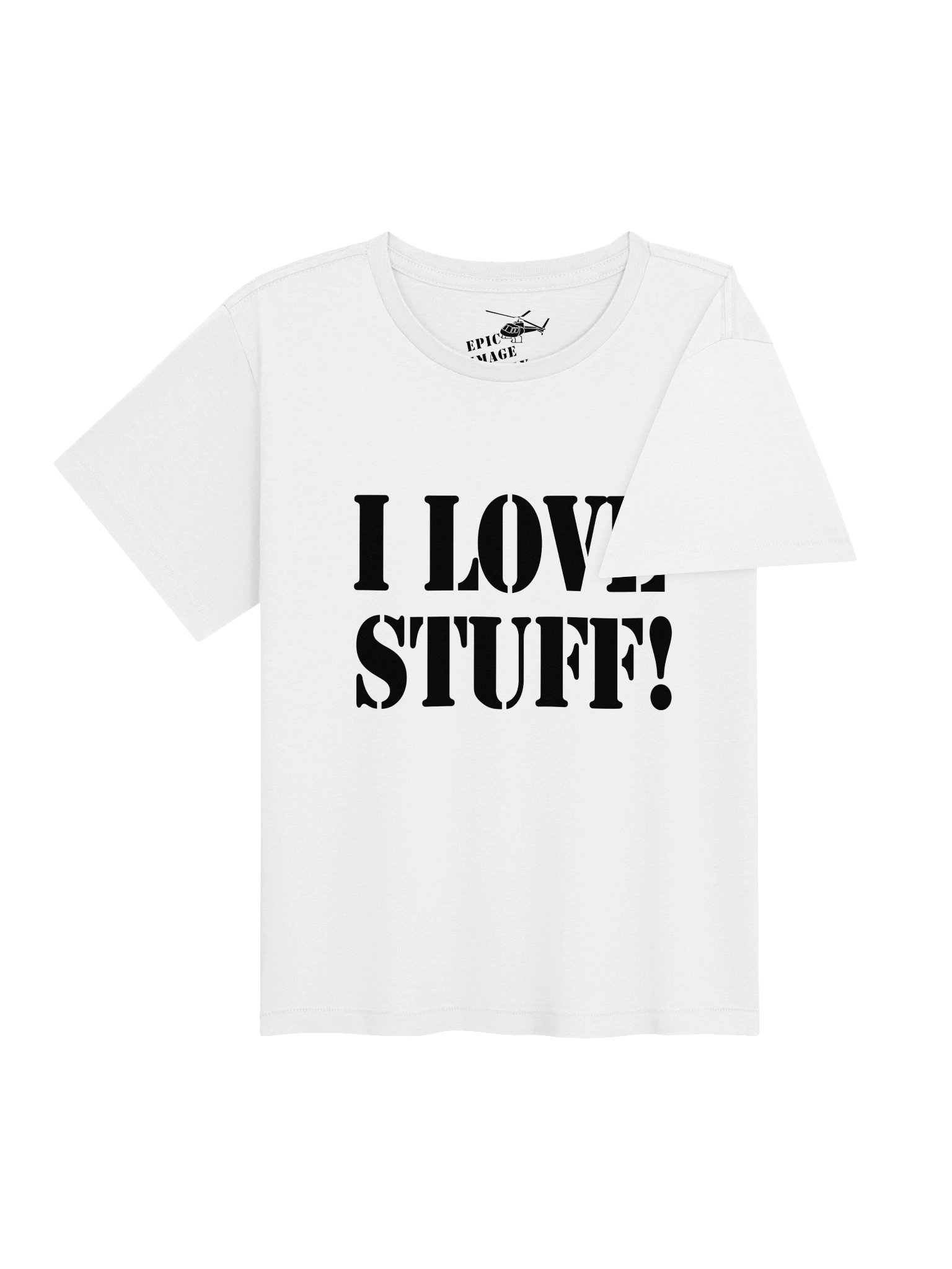 I LOVE STUFF! CROPPED T-WHITE product image (4)