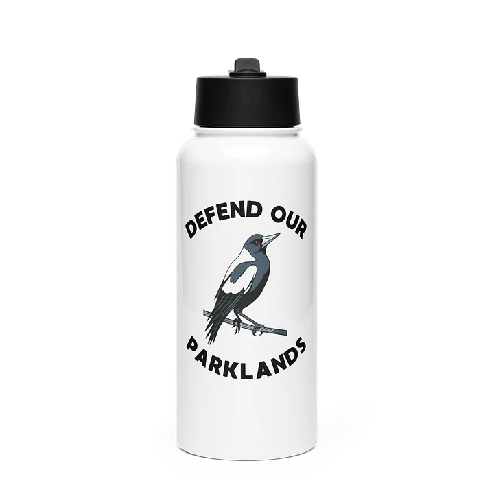DEFEND OUR PARKLANDS | Magpie | Stainless Steel 1L Water Bottle product image (1)