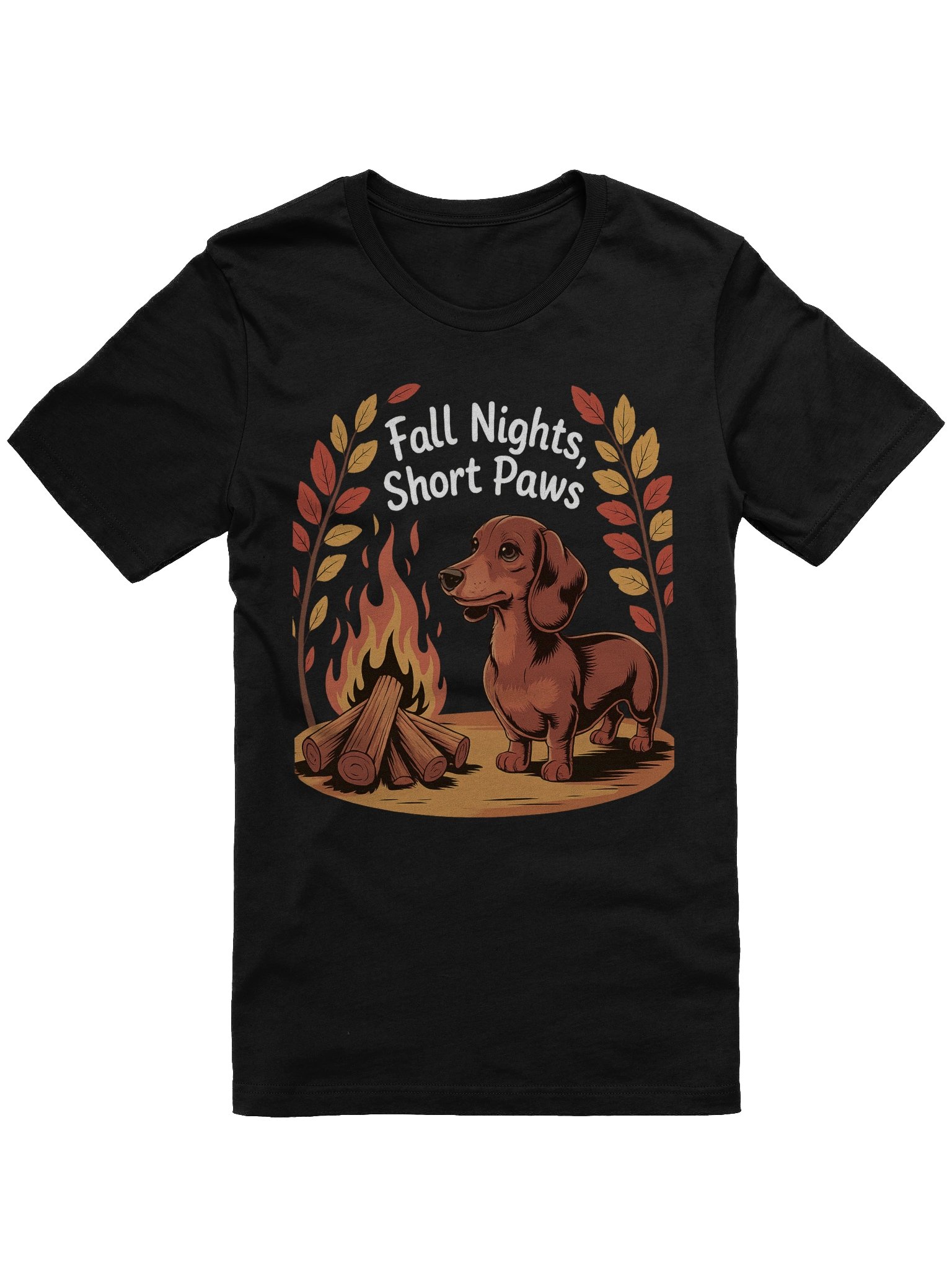 Fall Nights, Short Paws – Cozy Dachshund Campfire Tee product image (1)