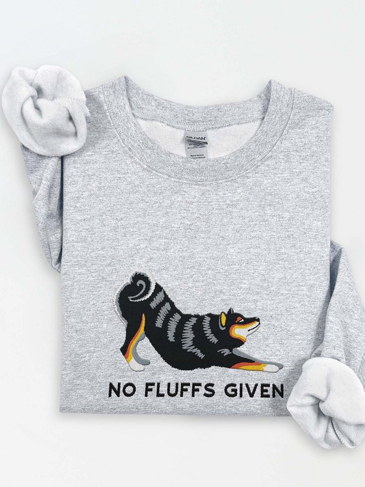 No Fluffs Given Sweatshirt (Embroidered) of a Shiba Inu(Tricolor) product image (1)