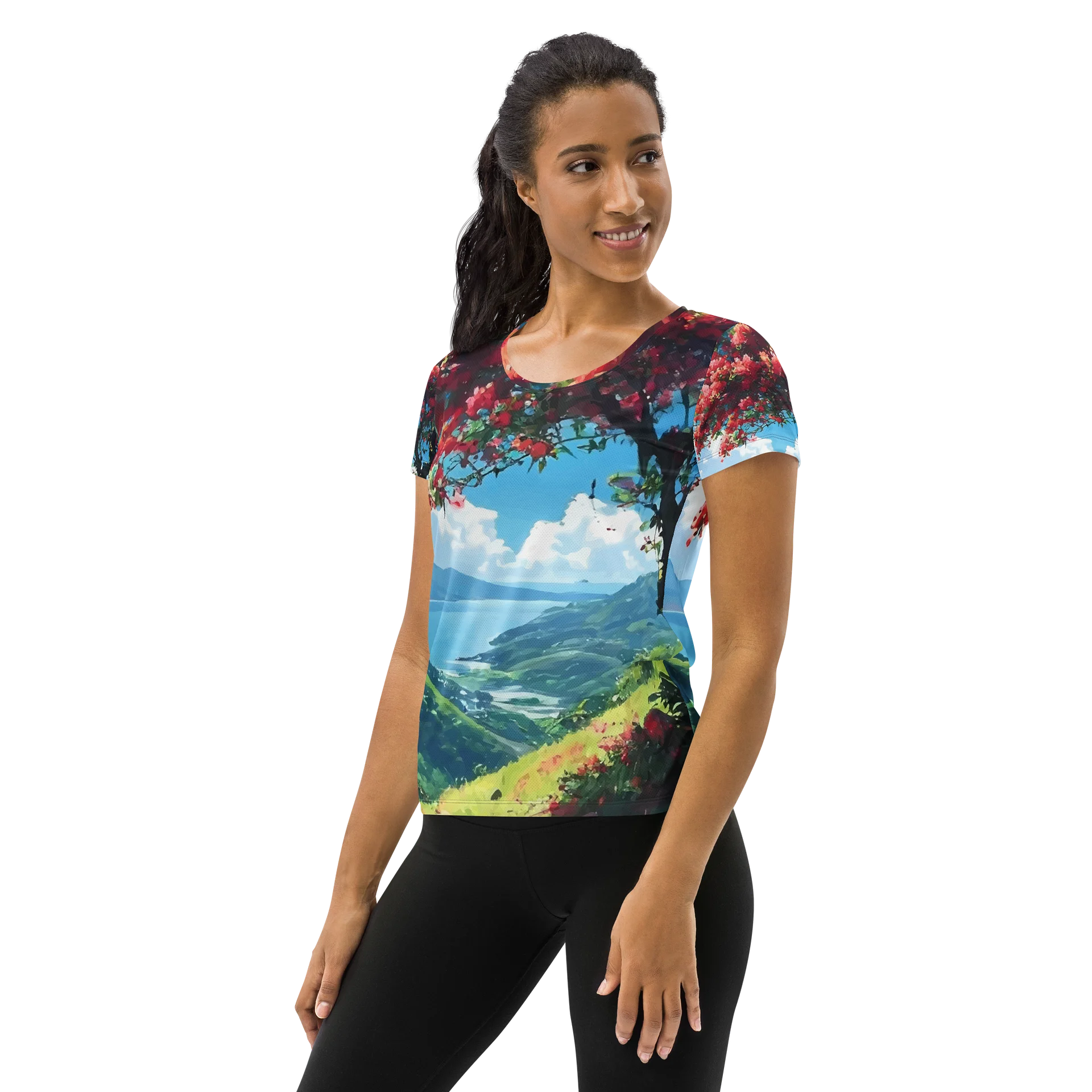 Caribbean Hillsides - CaribbeanApples | Women's Athletic T-Shirt product image (3)