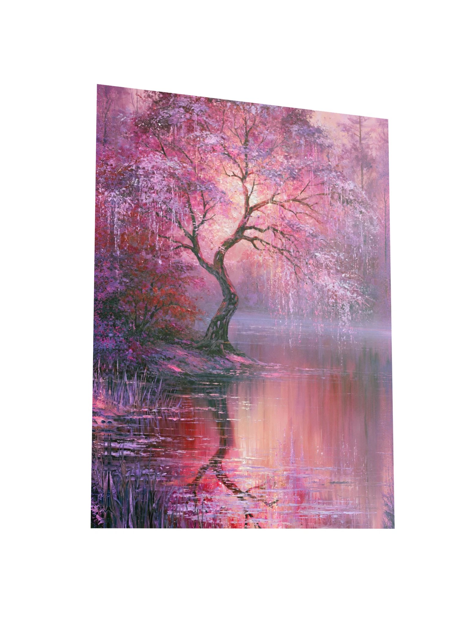 Pink Cherry Blossom Art Print — Whispers Across the Water product image (3)
