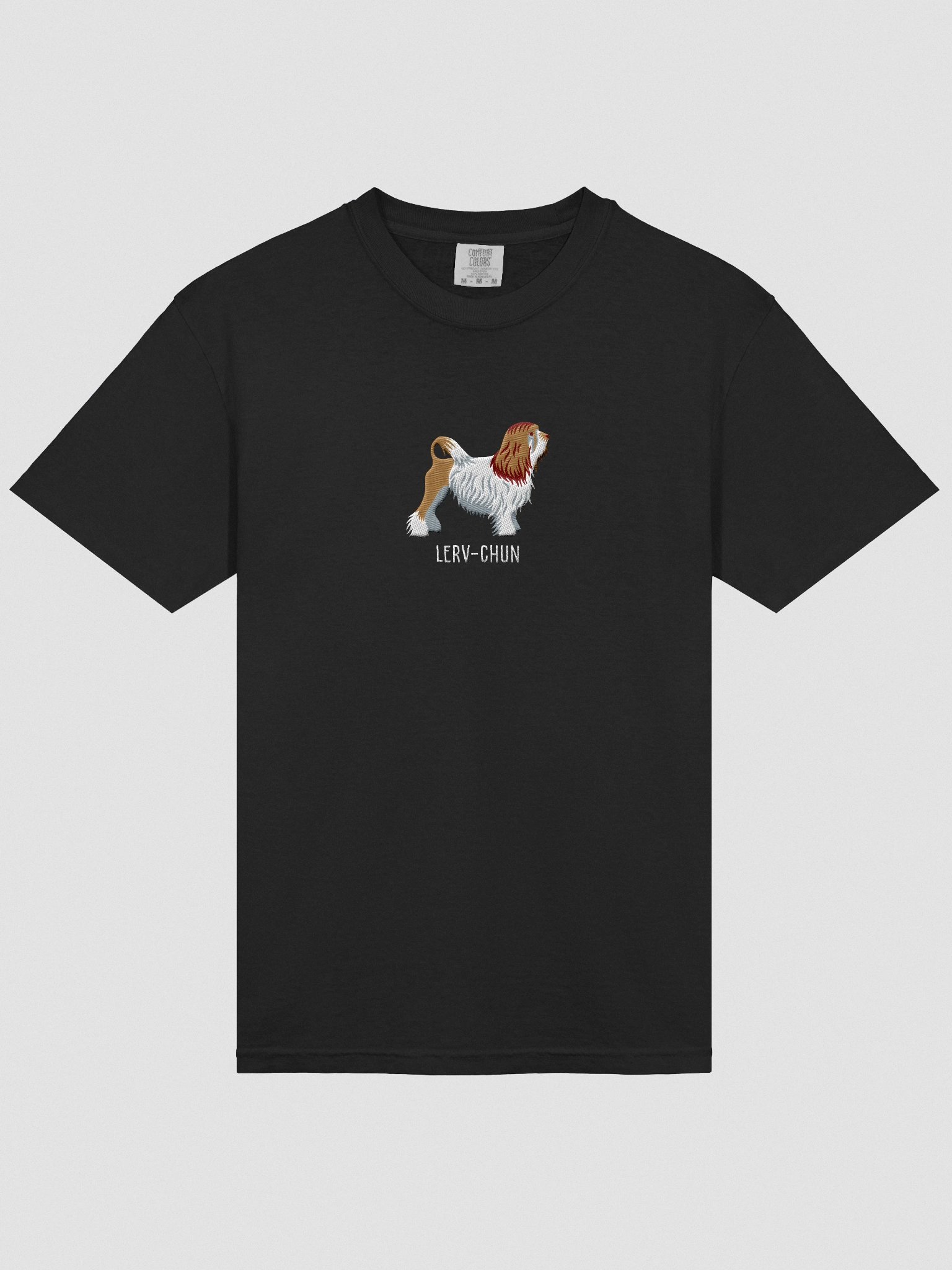 Lerv-Chun T-Shirt(Embroidered) of a Lowchen(Brown & White) product image (6)
