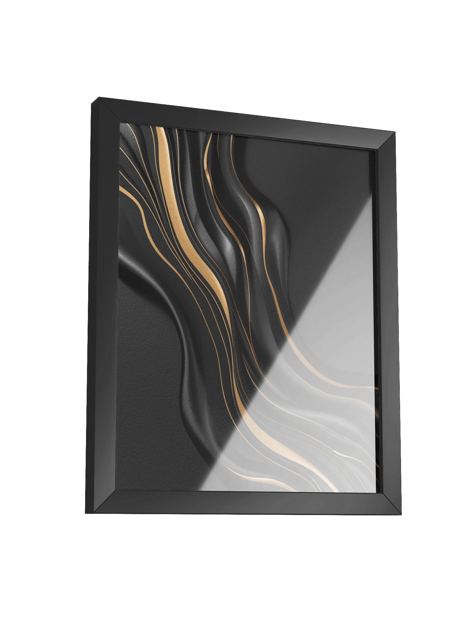 Midnight Gold Flow – Luxury Abstract Wall Art Print - 28×36 product image (3)