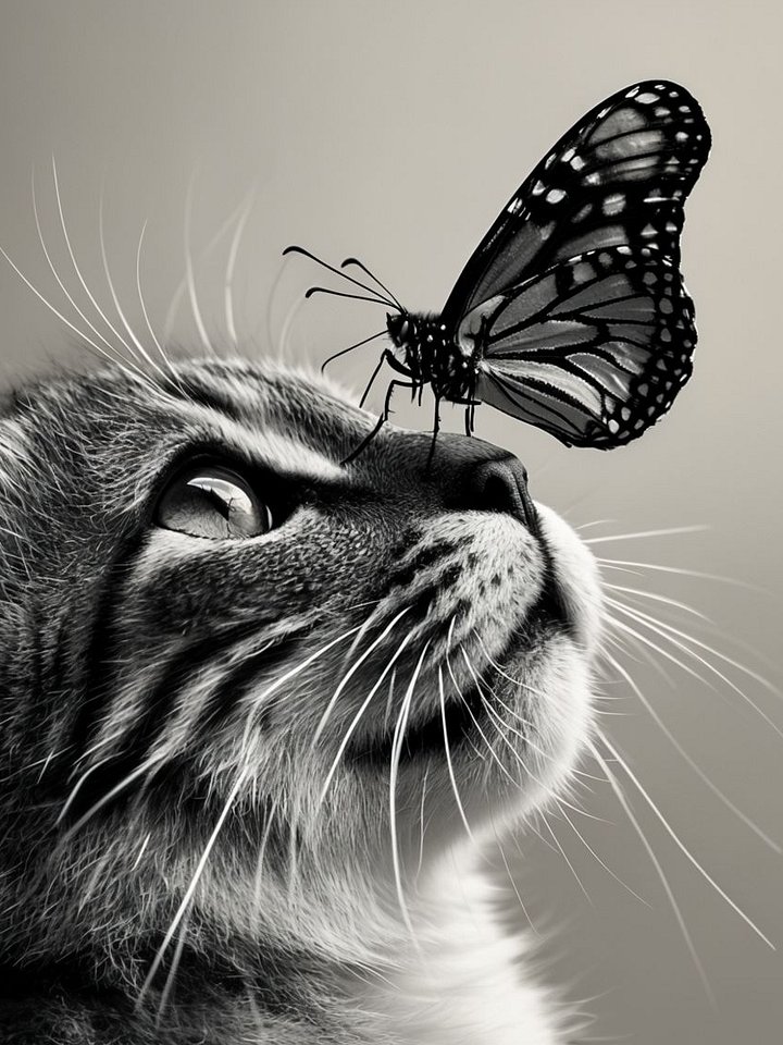 Whimsical Butterfly Cat Framed Poster product image (1)