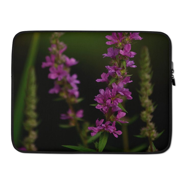 Laptop sleeve - Purple blossoms against a dark background product image (2)