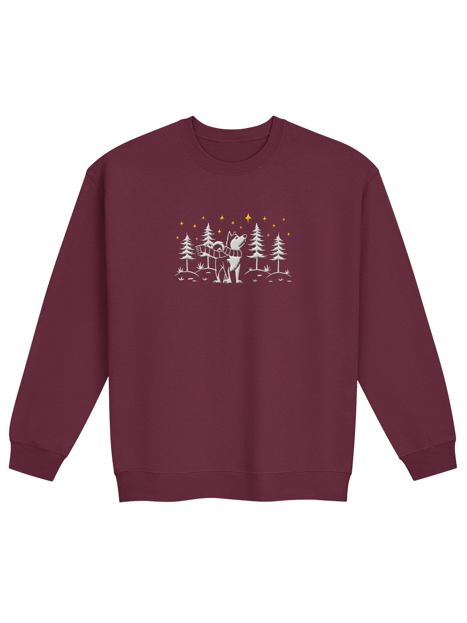 Alaskan Malamute Winter/Christmas Line Art Design Embroidered Sweatshirt product image (4)