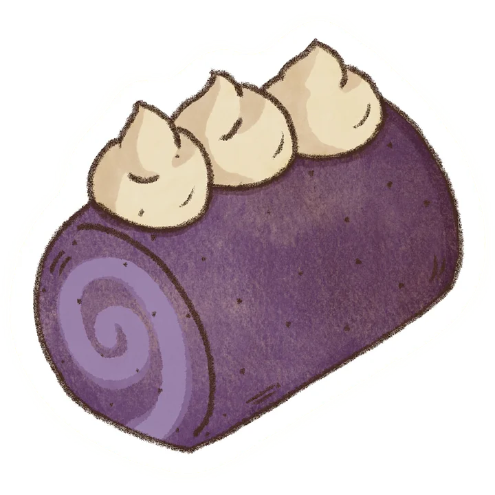 Ube Cake Roll Waterproof Vinyl Sticker product image (2)