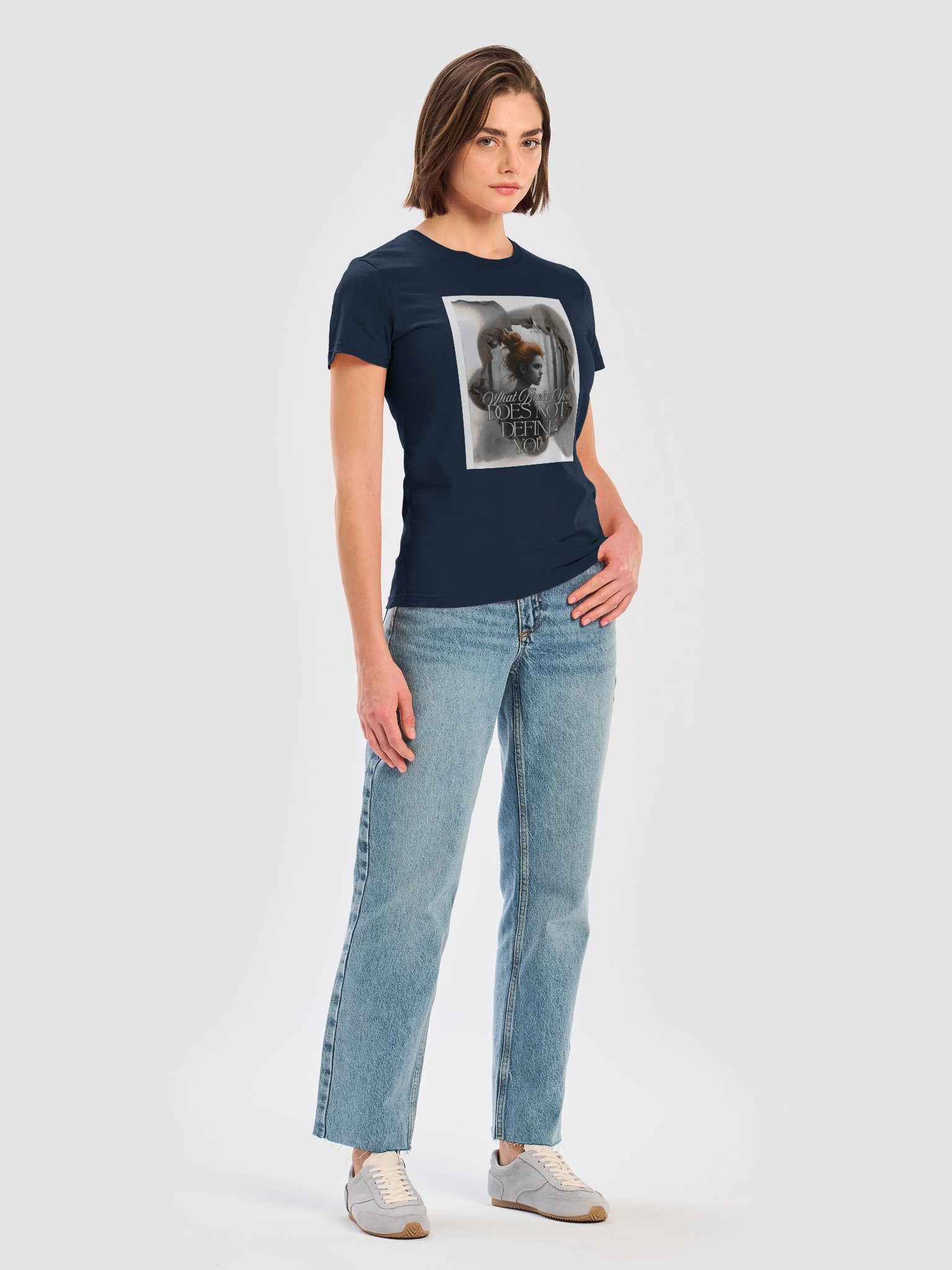 Encouraging "What Broke You Does Not Define You" - Women's Basic Softstyle T-Shirt- Mental Health Inspiring- by Mind Matter product image (7)