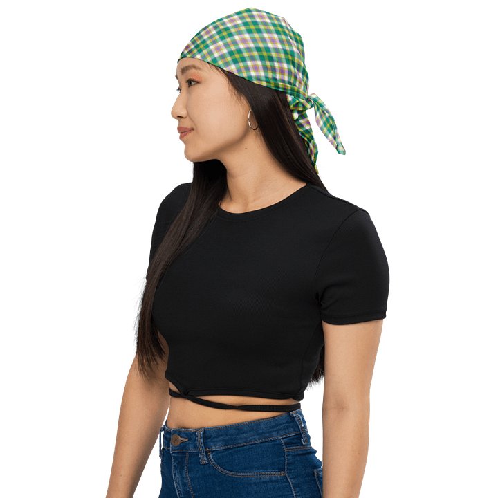 Seafoam and Purple Plaid Bandana product image (1)