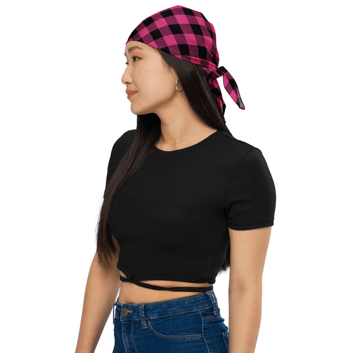 Bright Pink Buffalo Check Bandana product image (1)