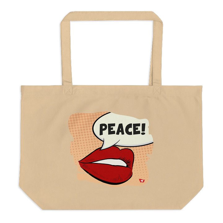 ORGANIC LARGE TOTE BAG, PEACE product image (2)