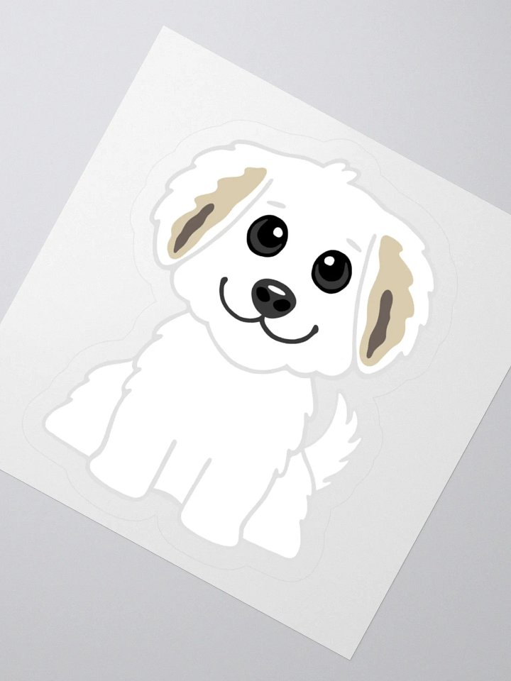 Adorable Cartoon White Puppy Sticker product image (6)