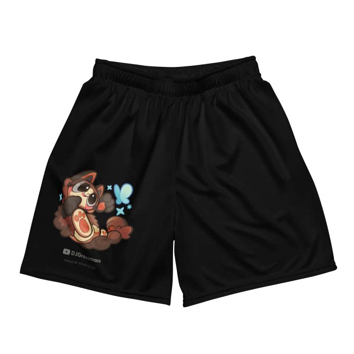 Playing Terra • All-Over Print Recycled Unisex Mesh Shorts (Black) product image (1)
