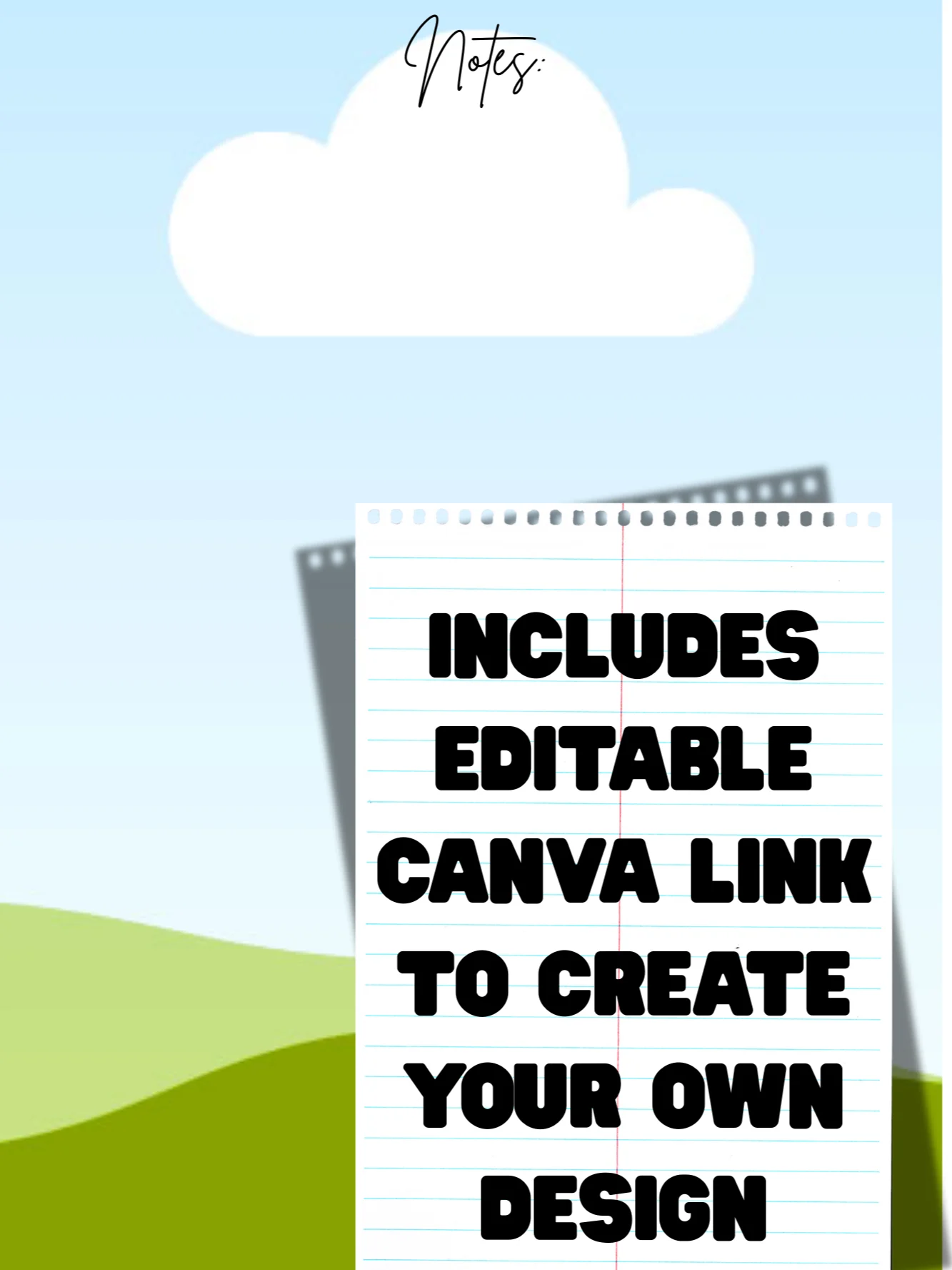 VIP Members Only - 22 Hole Spiral Notebook Red Rose and Blank Templates - Editable in Canva product image (3)