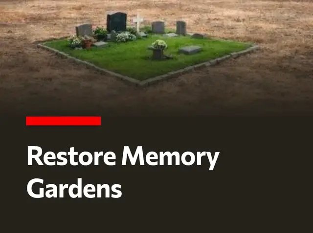 https://c.org/gLRFwJkxtH It's heartbreaking to visit a loved one's resting place at Memory Gardens and find it neglected, unwatered, and desolate. But what's even worse? Both of our family's headstones are gone. Just vanished. There's a vague sign mentioning 'redevelopment and releveling,' but zero communication from the cemetery. This is a complete lack of respect for our loved ones and grieving families. We need answers: Where are the headstones, Memory Gardens Cemetery? Please sign our petition to demand accountability and proper care for this sacred ground. 🔗 https://c.org/gLRFwJkxtH  #MemoryGardens #CemeteryIssues #MissingHeadstones #Disrespectful #FamilyLoss 