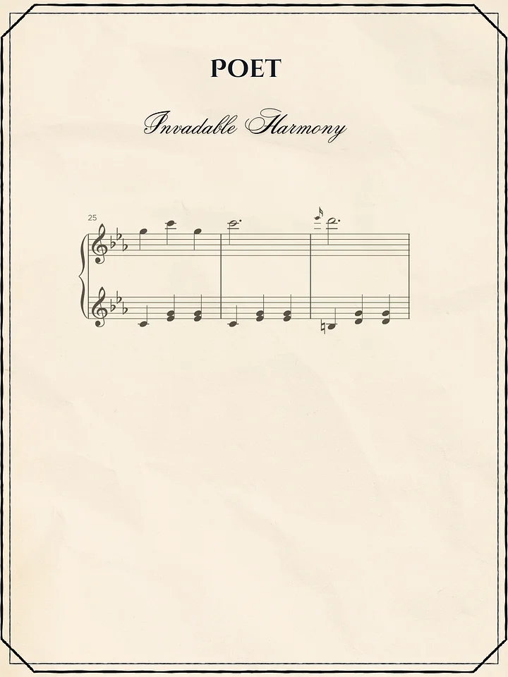 Poet - Sheet Music | Invadable Harmony product image (1)