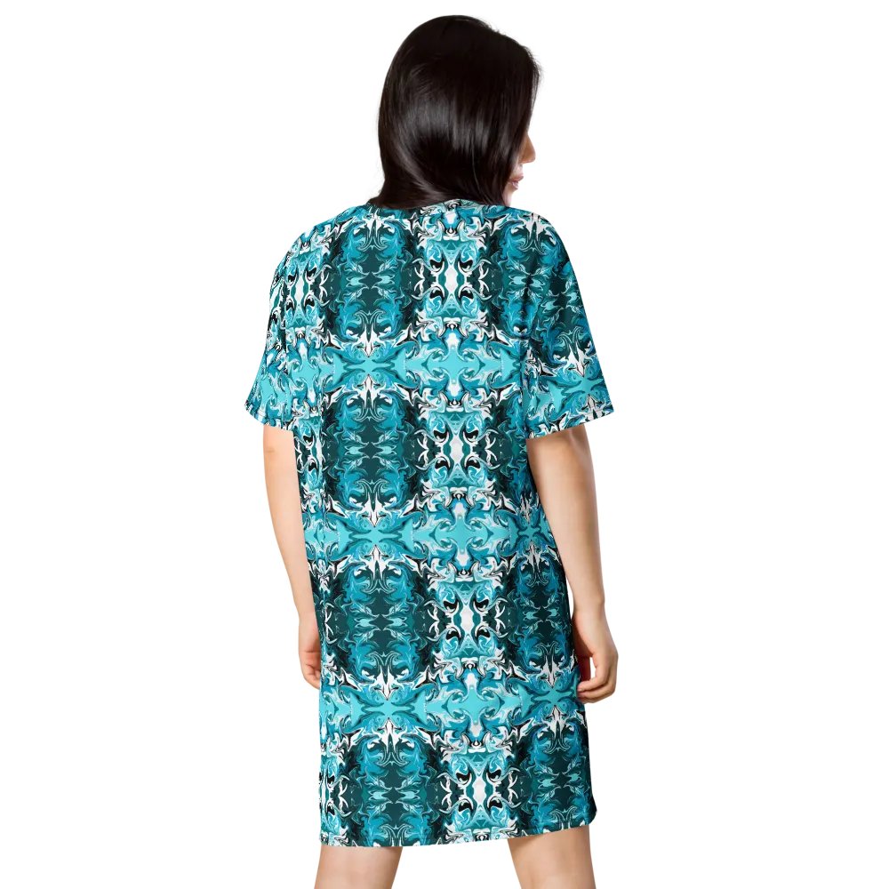 Blue Swirl T-Shirt Dress product image (11)