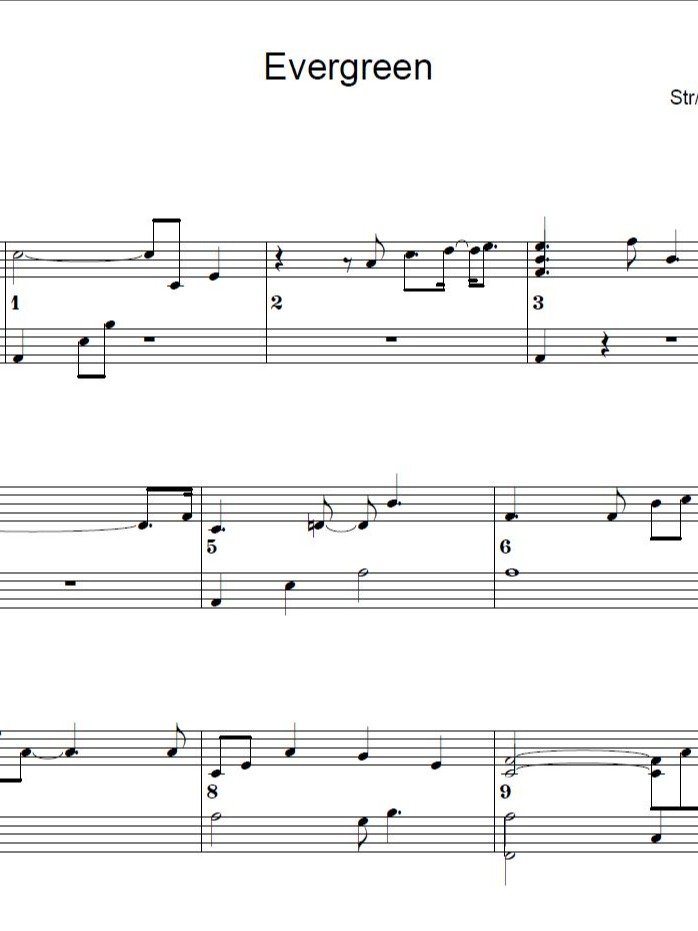 Evergreen - Piano sheet music product image (1)