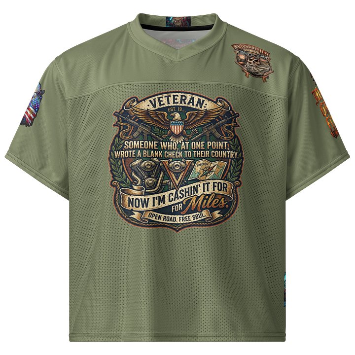 MötoGraffitti Veterans OD Green Football Jersey product image (1)