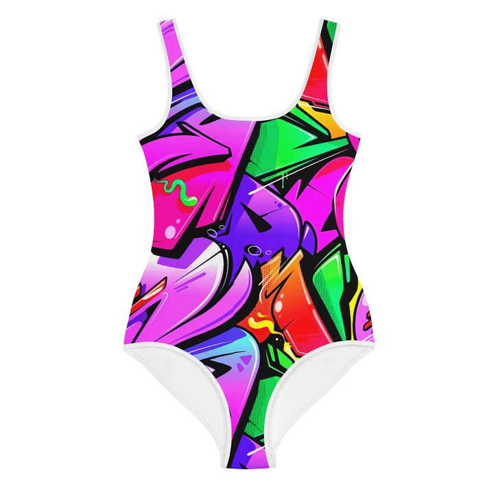 Color Pop Graffiti One-Piece – Neon Rainbow Print product image (2)