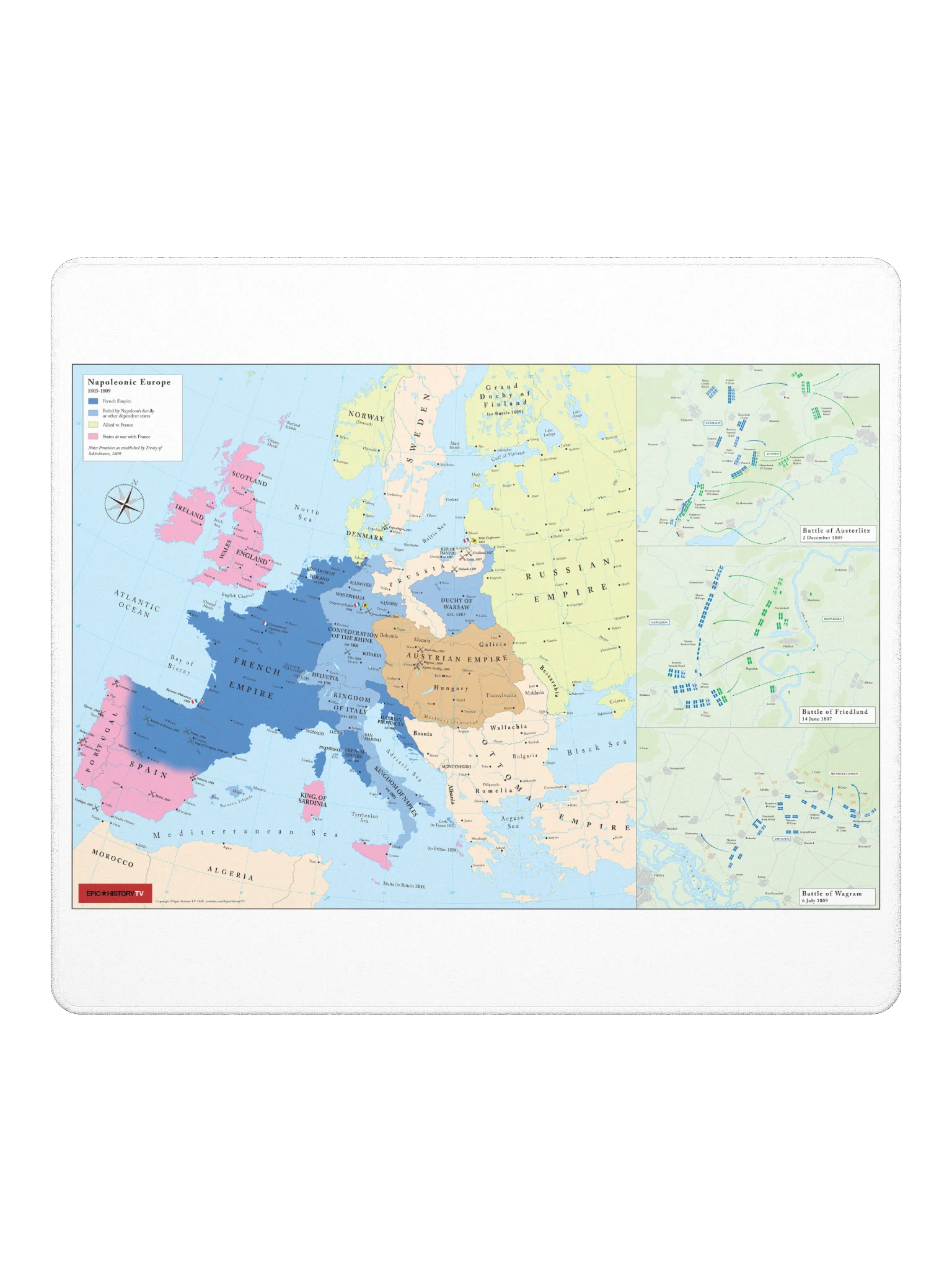 Napoleonic Europe 1809 - Gaming Mouse Pad product image (2)