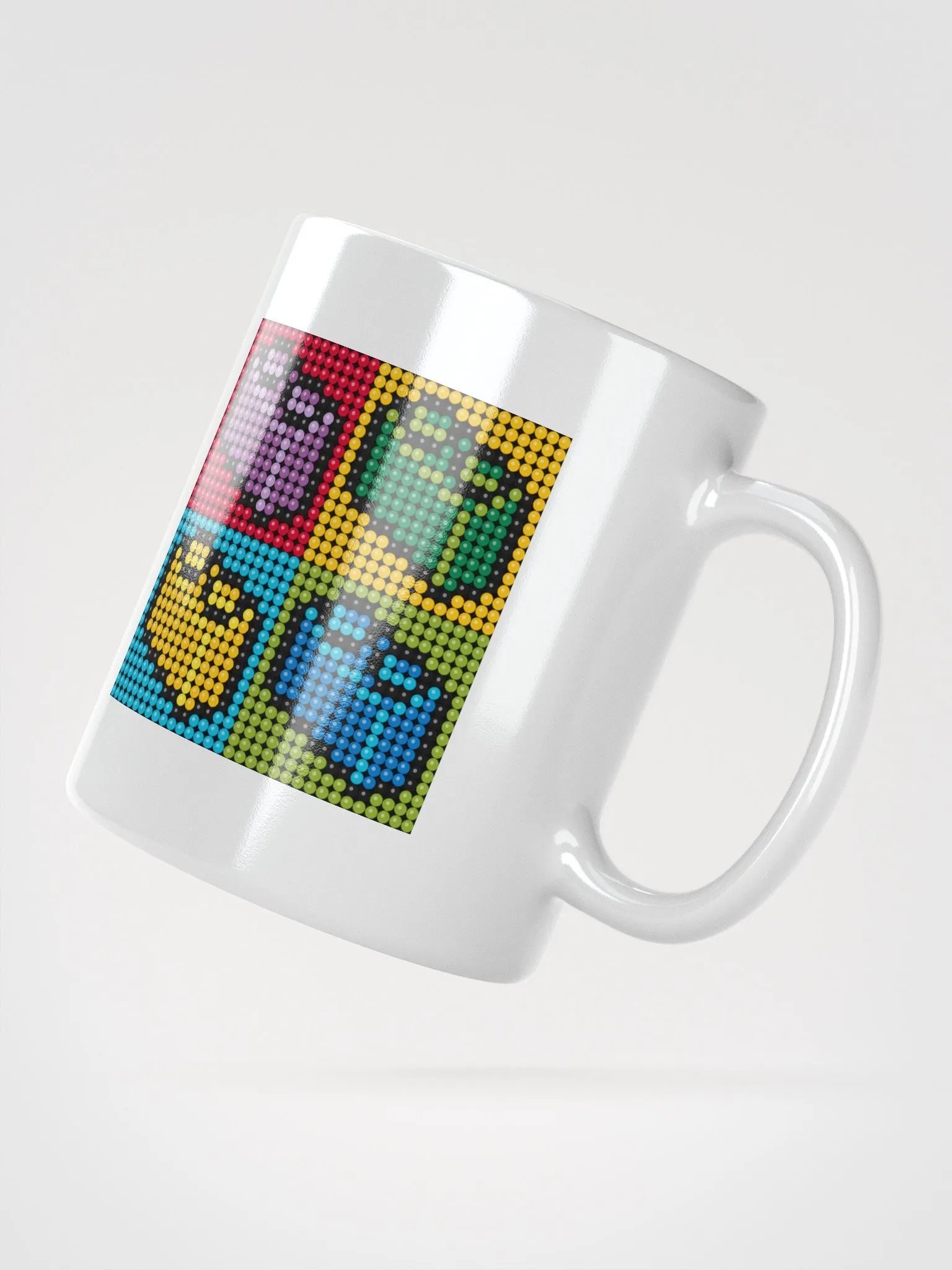 Brick Pixel Art White Glossy Mug product image (3)