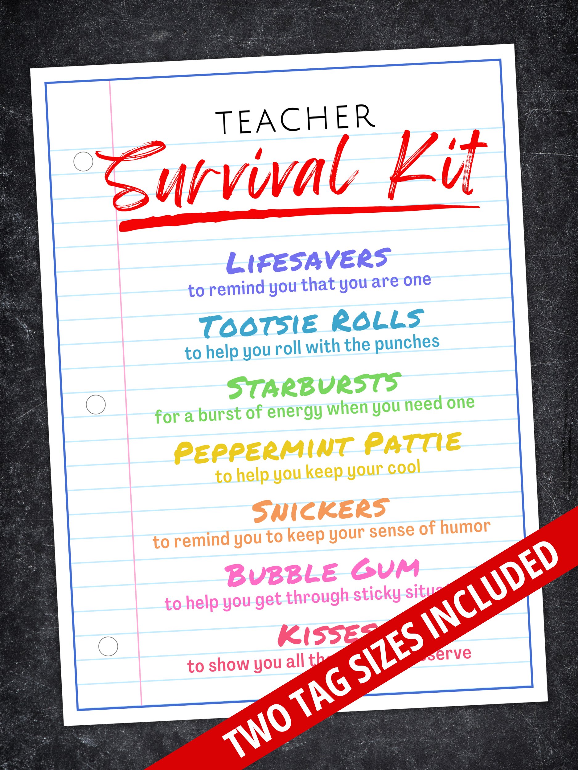 Teacher Survival Kit Gift Tags product image (1)