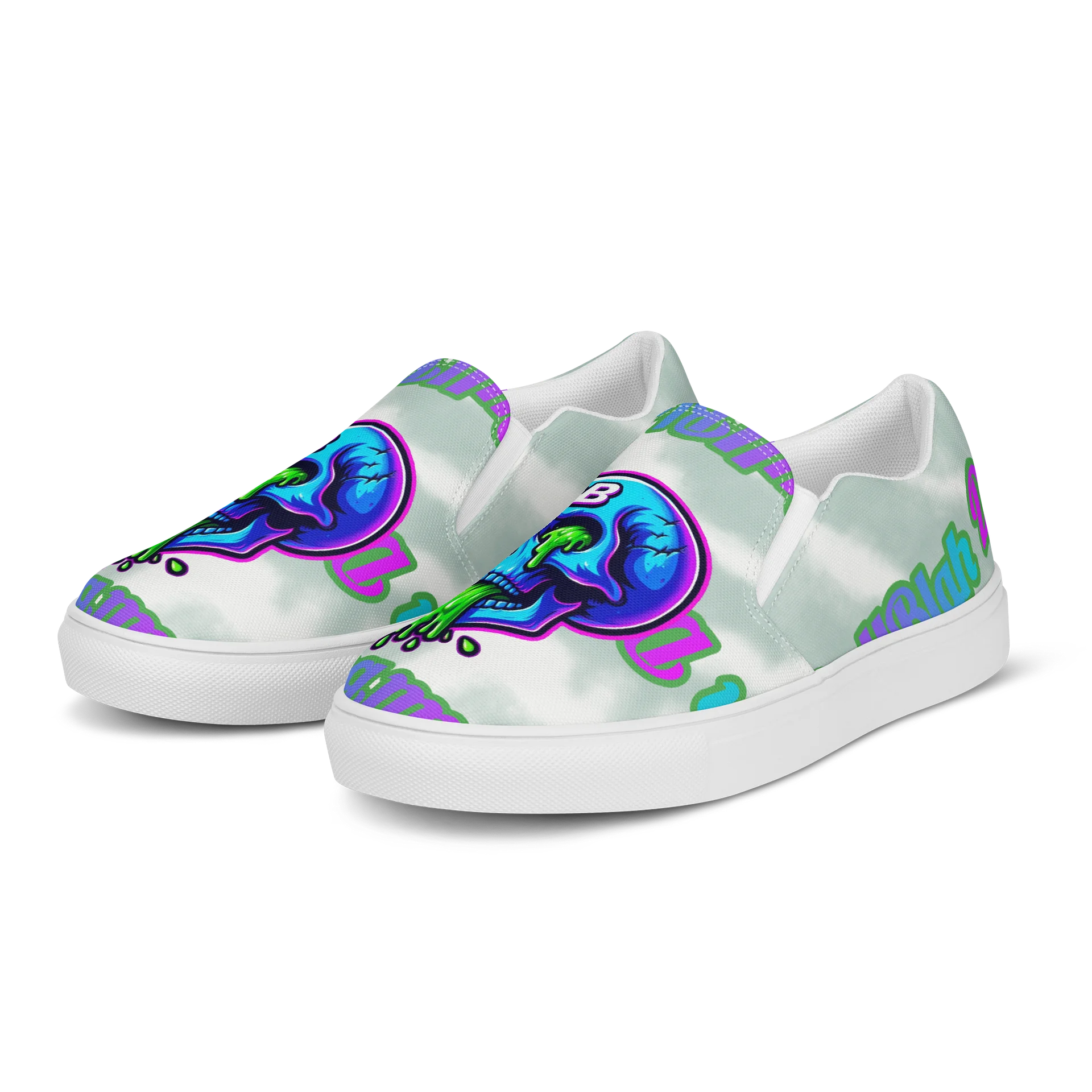 Men's "Sick Skull" Premium Slip-On Canvas Shoes product image (3)