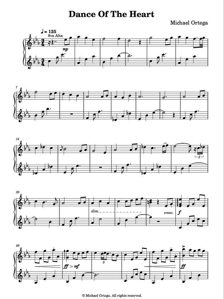 Dance of The Heart (Piano Score) product image (1)