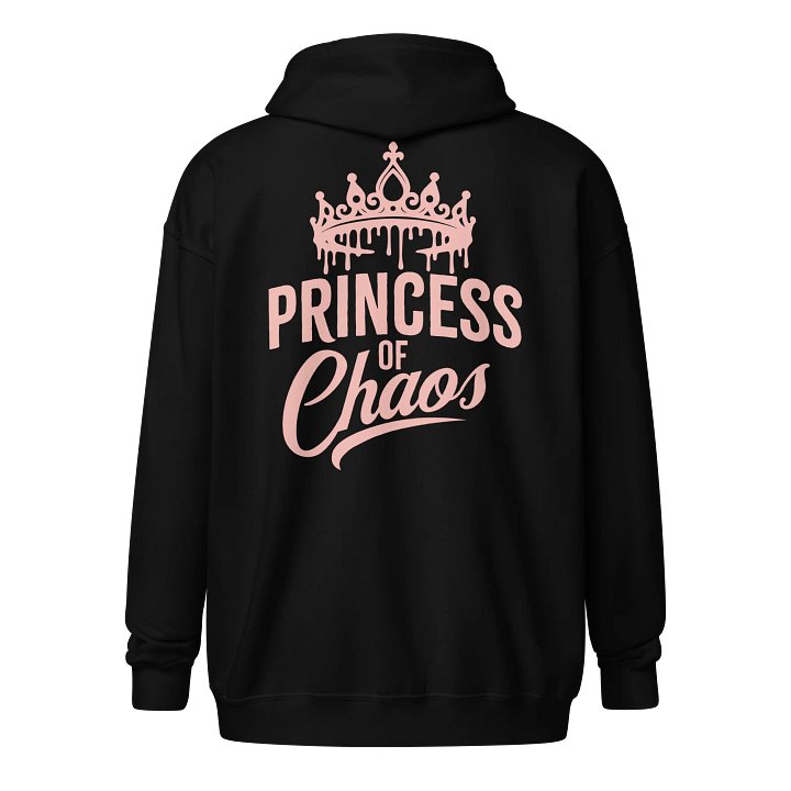 Princess of Chaos Tiara Zip Hoodie - Pink Text product image (2)