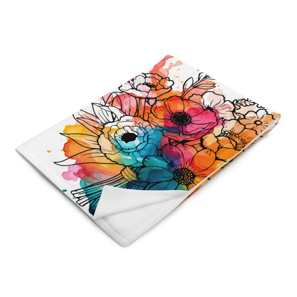 Ink Splatter Floral Bliss Throw Blanket product image (3)