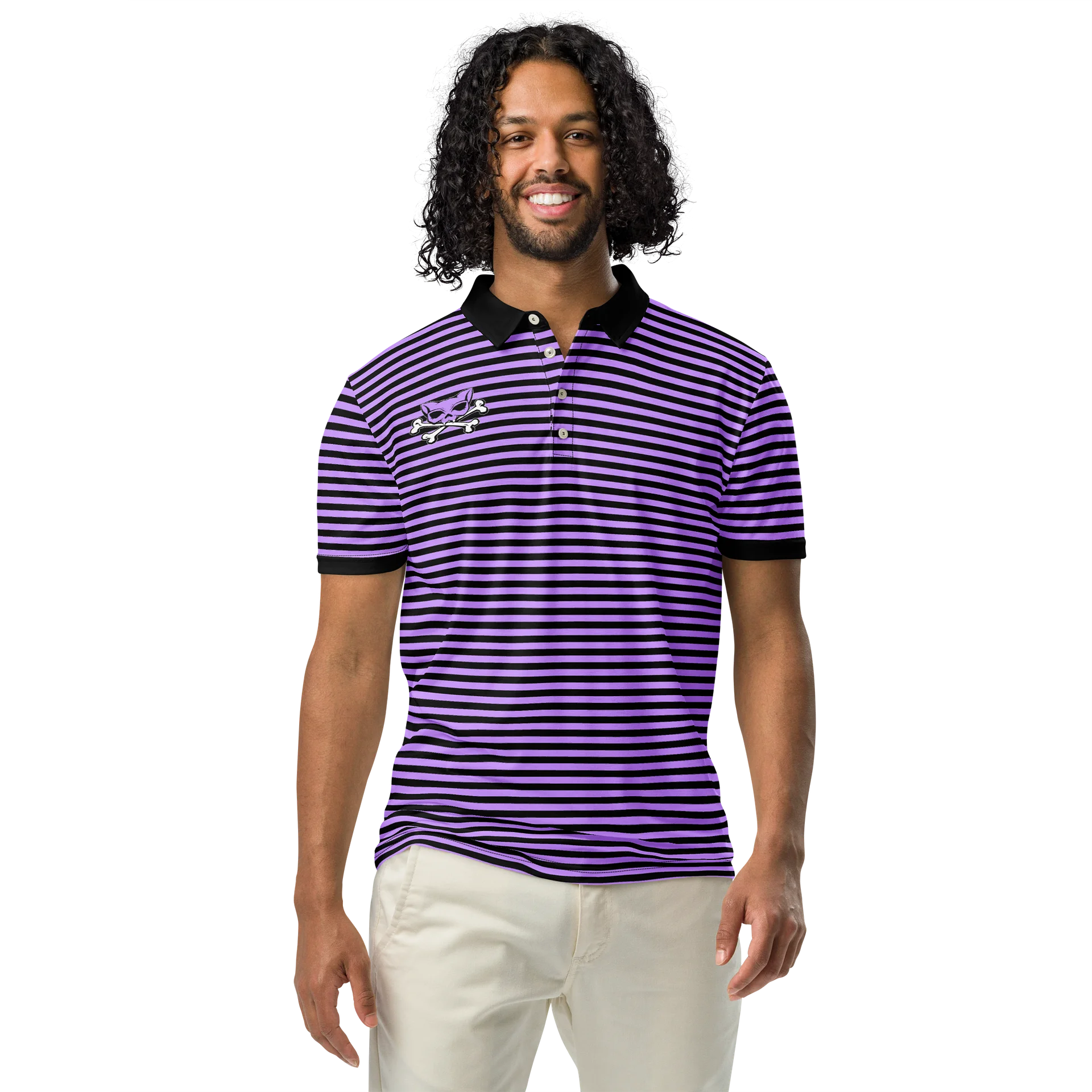 Purple and Blaque Red Kat Skull Polo product image (1)
