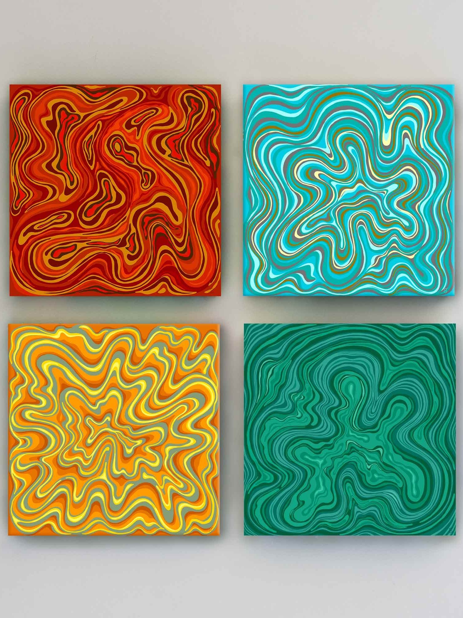 Verdant Swirls Canvas Art - Stone No. 7 product image (110)