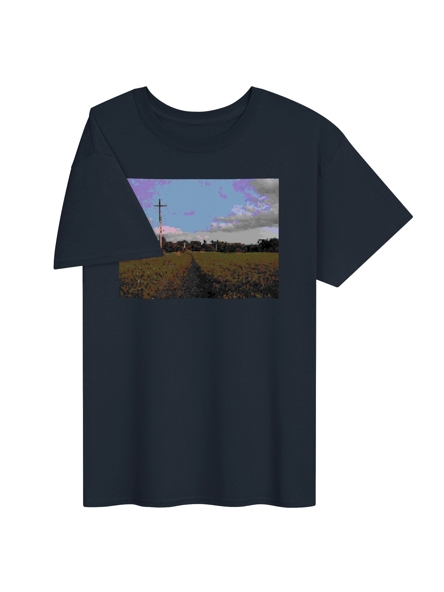 pixel power lines graphic tee product image (3)