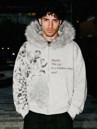 Leopard Fur Hooded Zip product image (1)