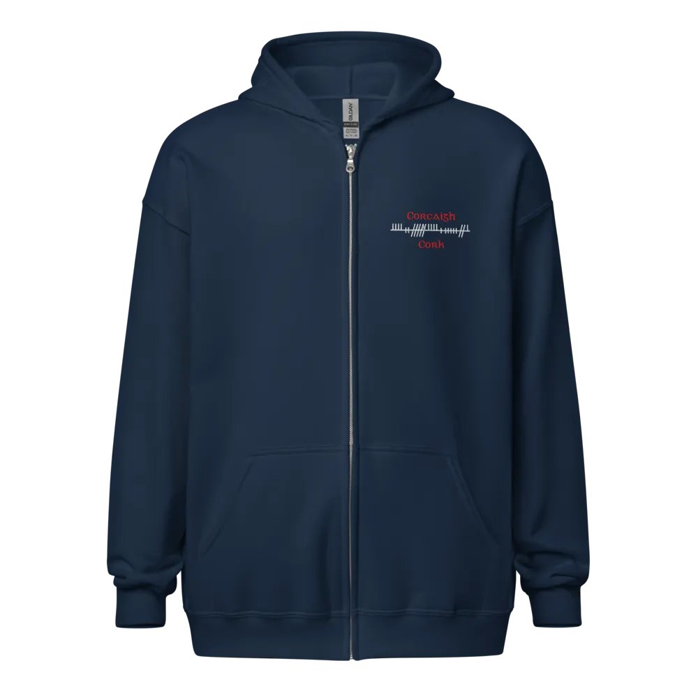 Cork/Corcaigh, Orthodox Style Ogham, embroidered Zip Hoodie product image (13)