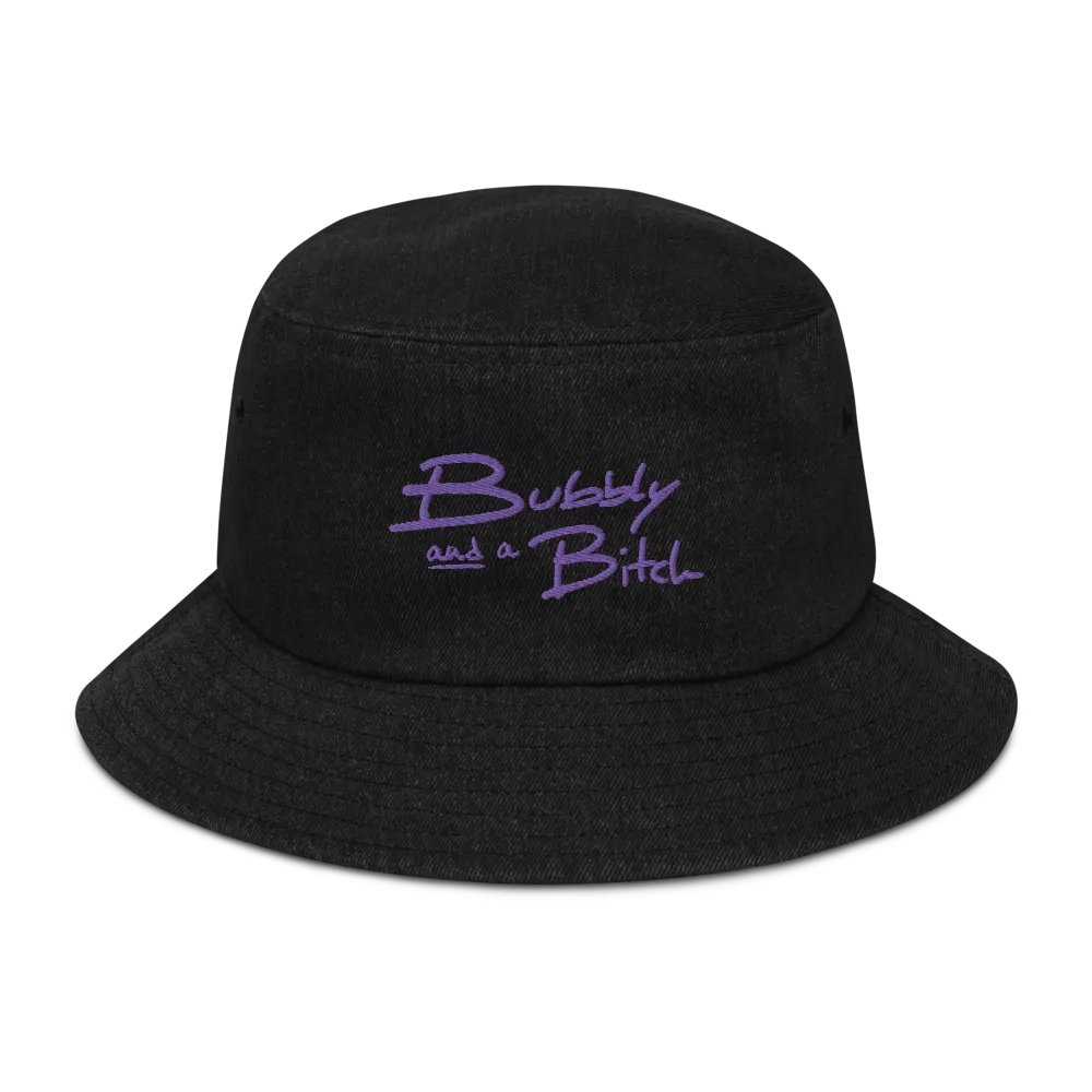 Bubbly and a B*tch (purple) embroidered denim bucket hat product image (21)