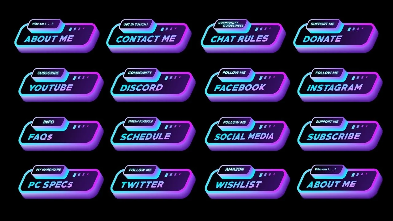 Retro Button Twitch Panels product image (2)