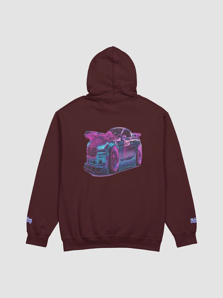 D3a1hXSaga – Neon Reaper Drift Classic Hoodie - Maroon Edition product image (2)