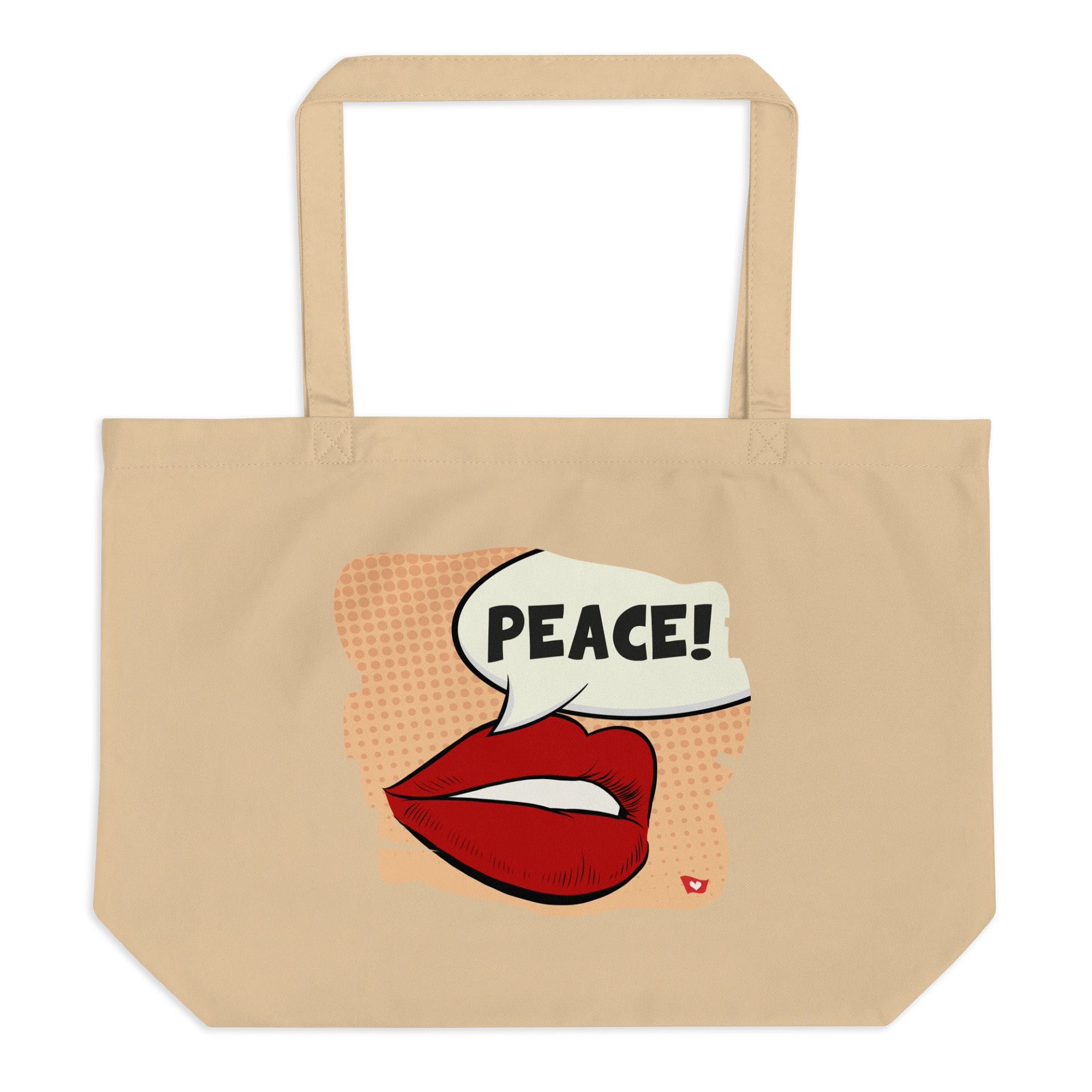 ORGANIC LARGE TOTE BAG, PEACE product image (2)