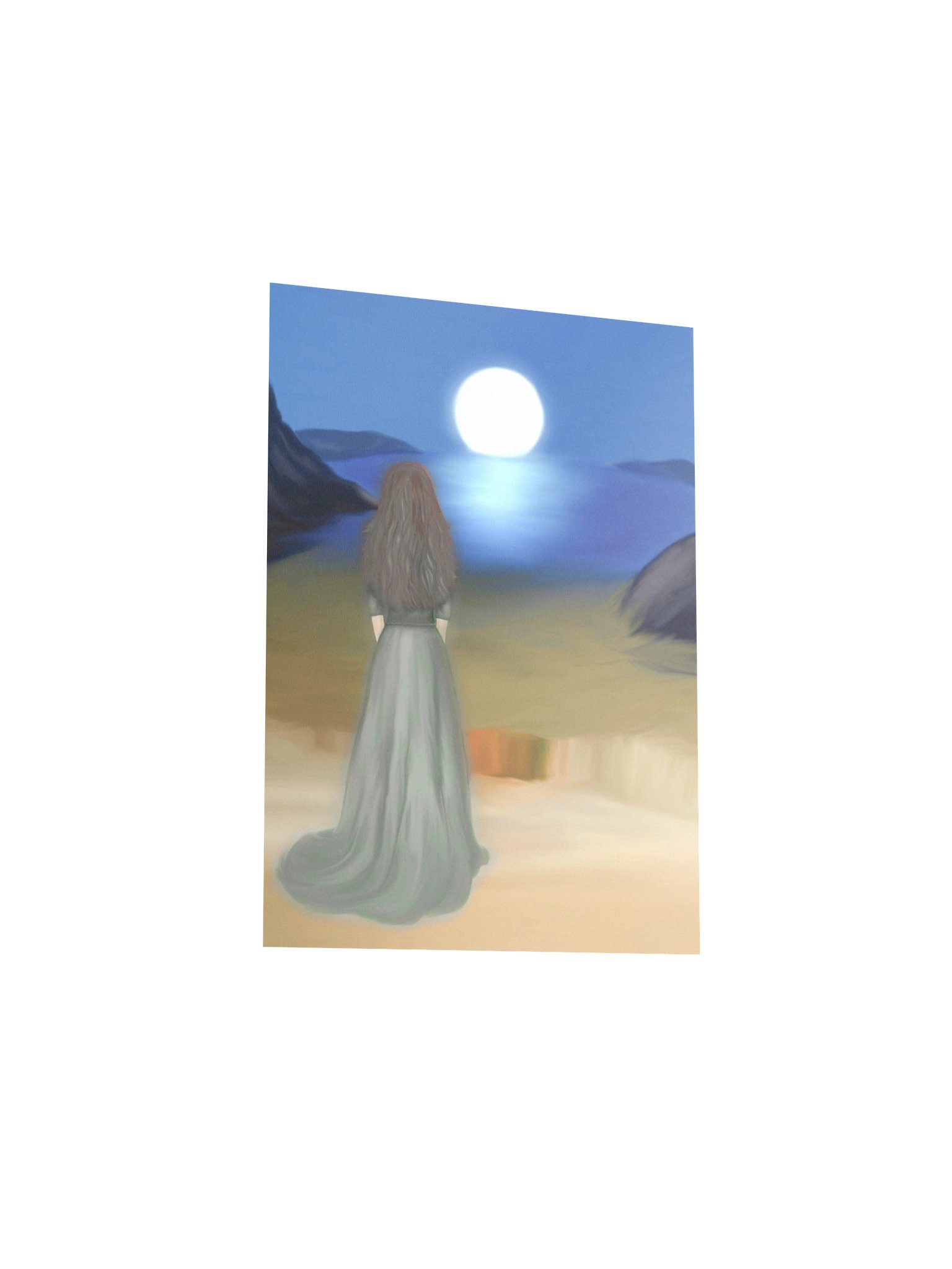 "Gazing at the Moon" Enhanced Matte Paper Poster. product image (3)