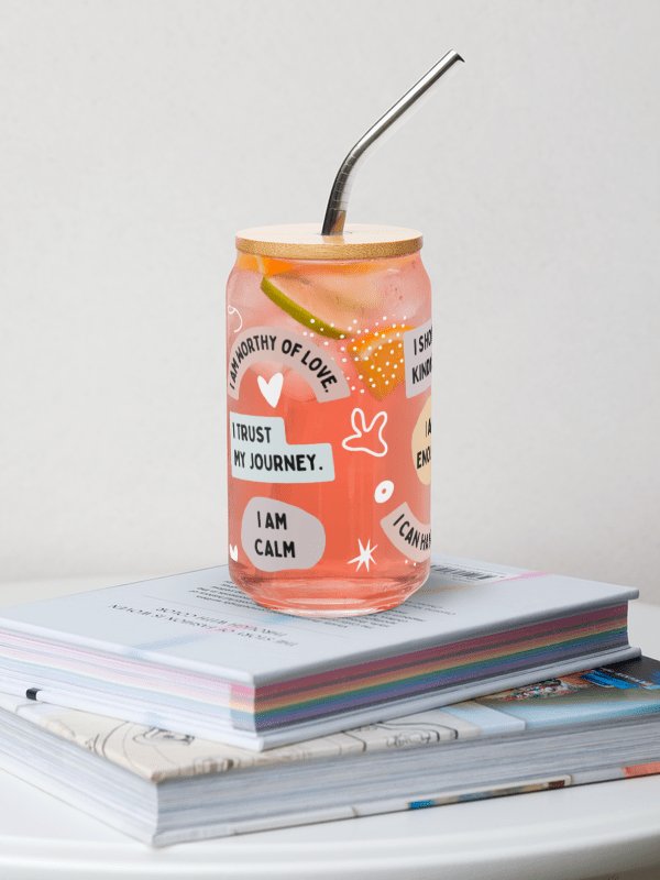 Mindful Affirmations Can-Shaped Glass – 16oz product image (7)
