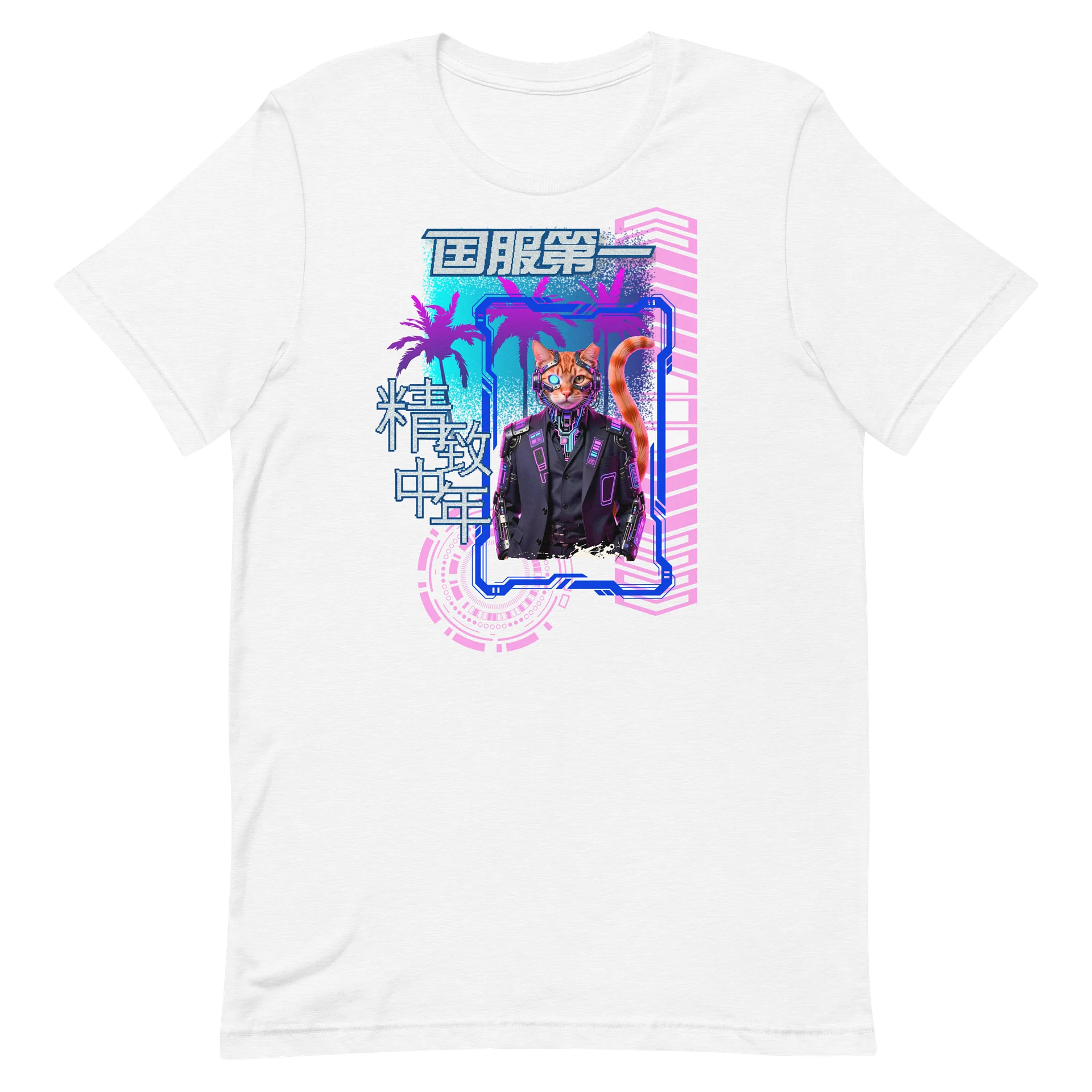 Cyberpunk Cat Neon Graphic Tee product image (3)