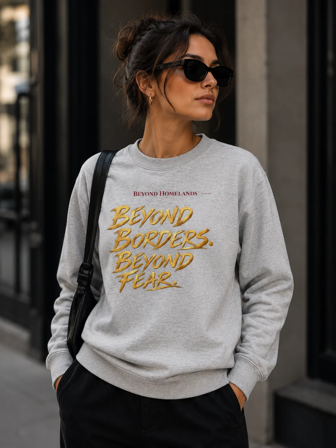 Beyond Borders. Beyond Fear. — Heavyweight Unisex French Terry Crewneck product image (3)