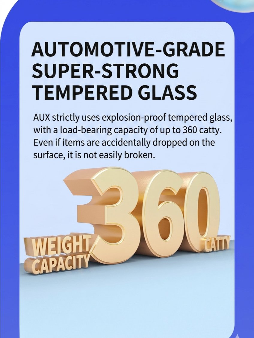 AUX Smart Scale: 81+ metrics via OKOK App. High-precision (0.01kg) sensors. USB rechargeable. 400lb capacity. Sleek tempered glass in Black/White. product image (6)