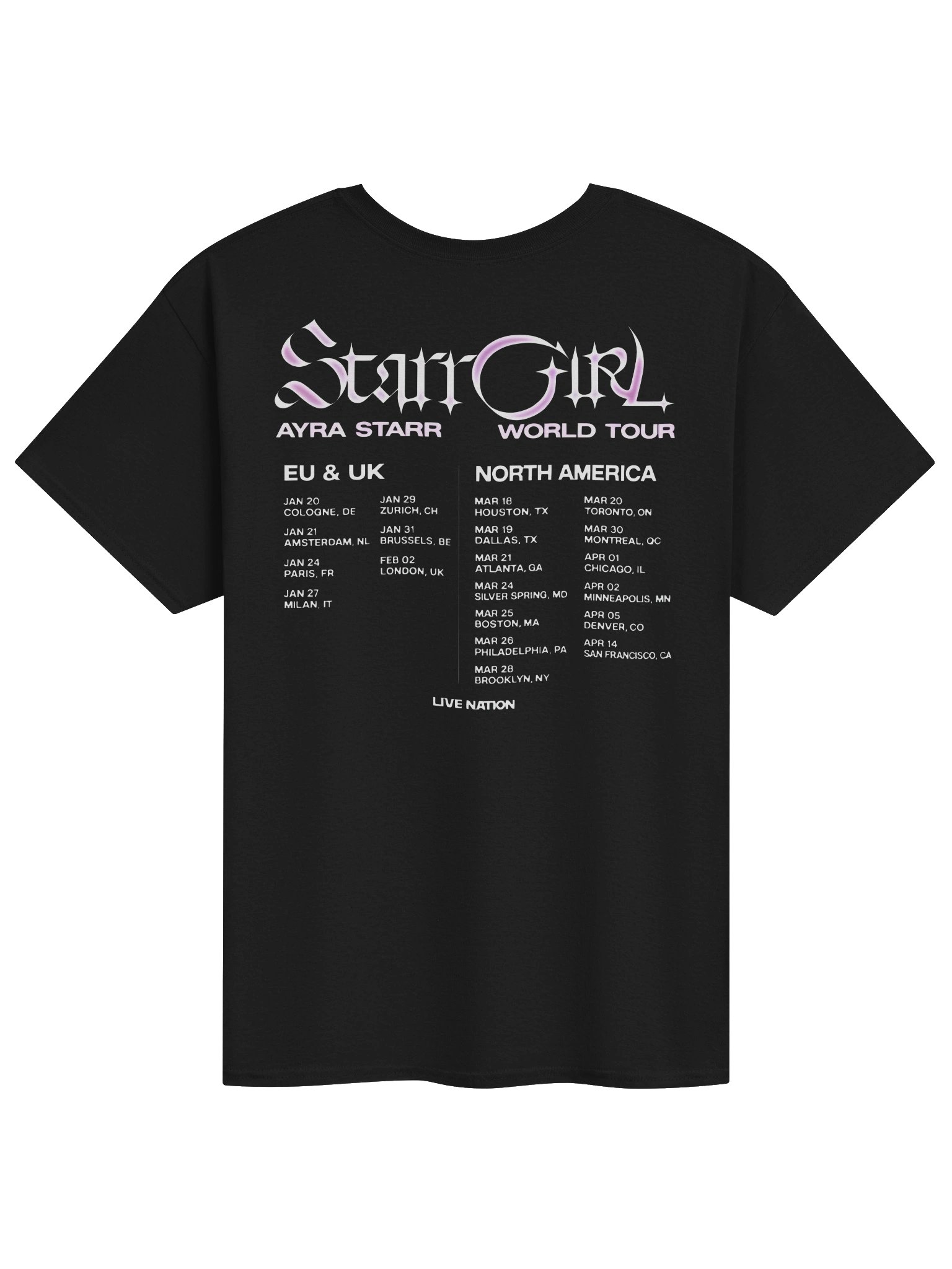 Ayra Starr Starrgirl World Tour 2027 T-Shirt product image (2)